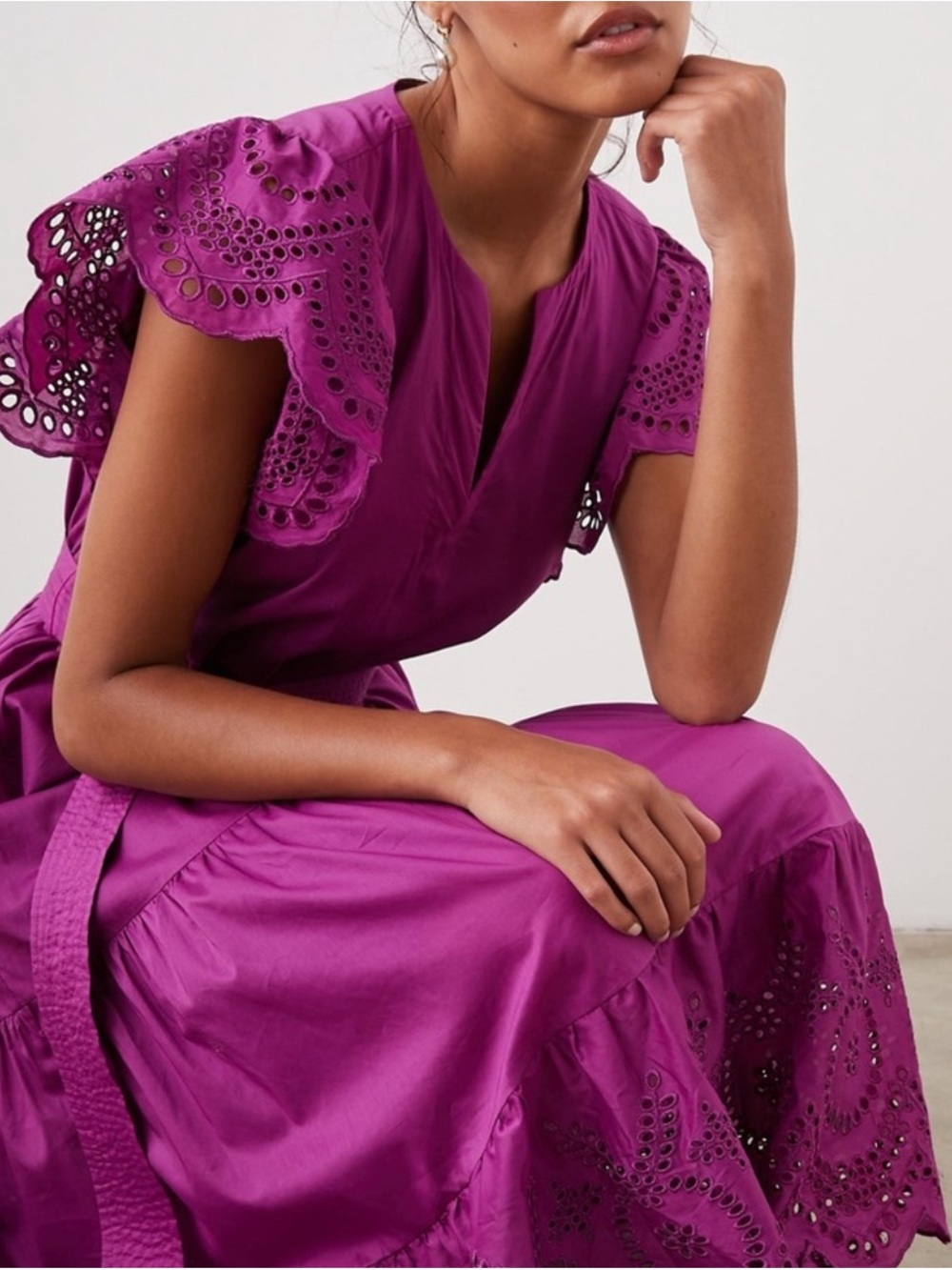 Eyelet dress Rails beautiful magenta
